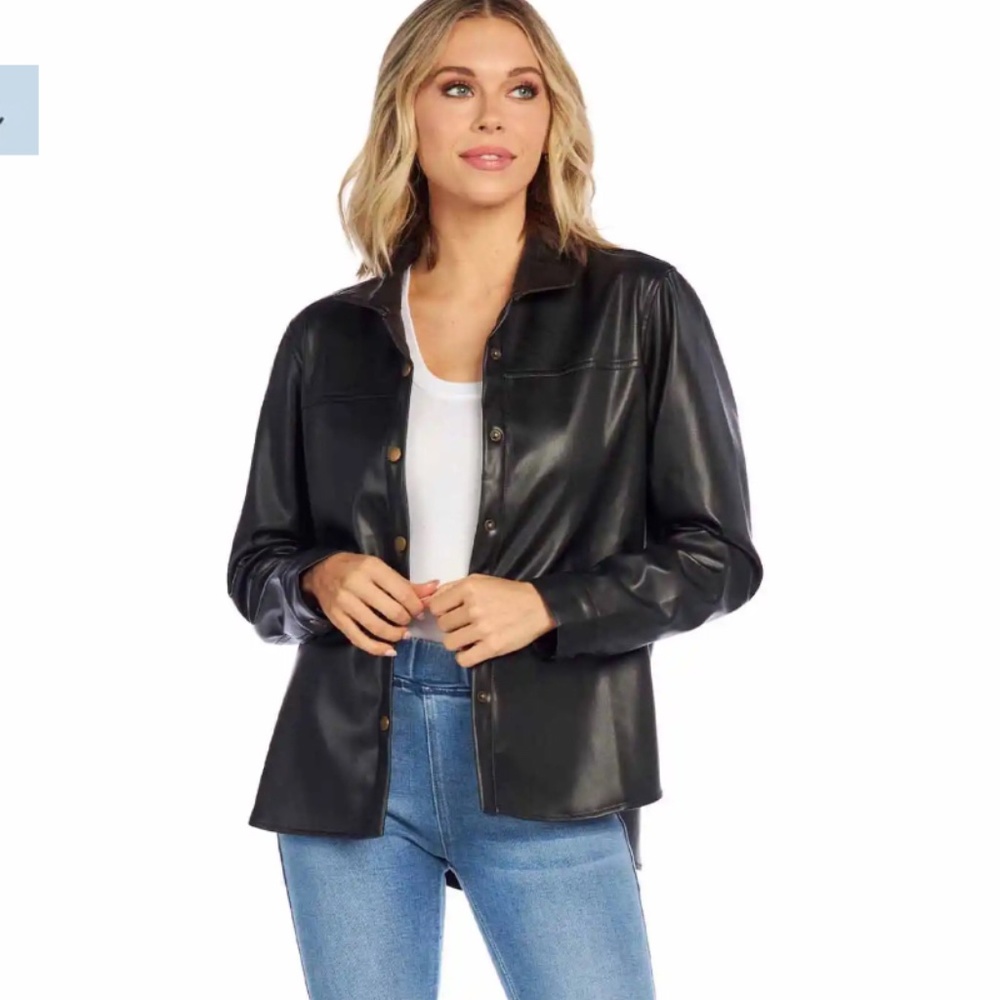 NEW! Mud Pie Faux Leather Shacket / Jacket Small